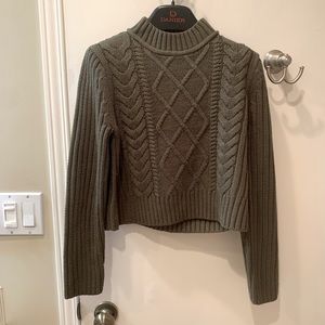 Cropped Cable Knit Sweater